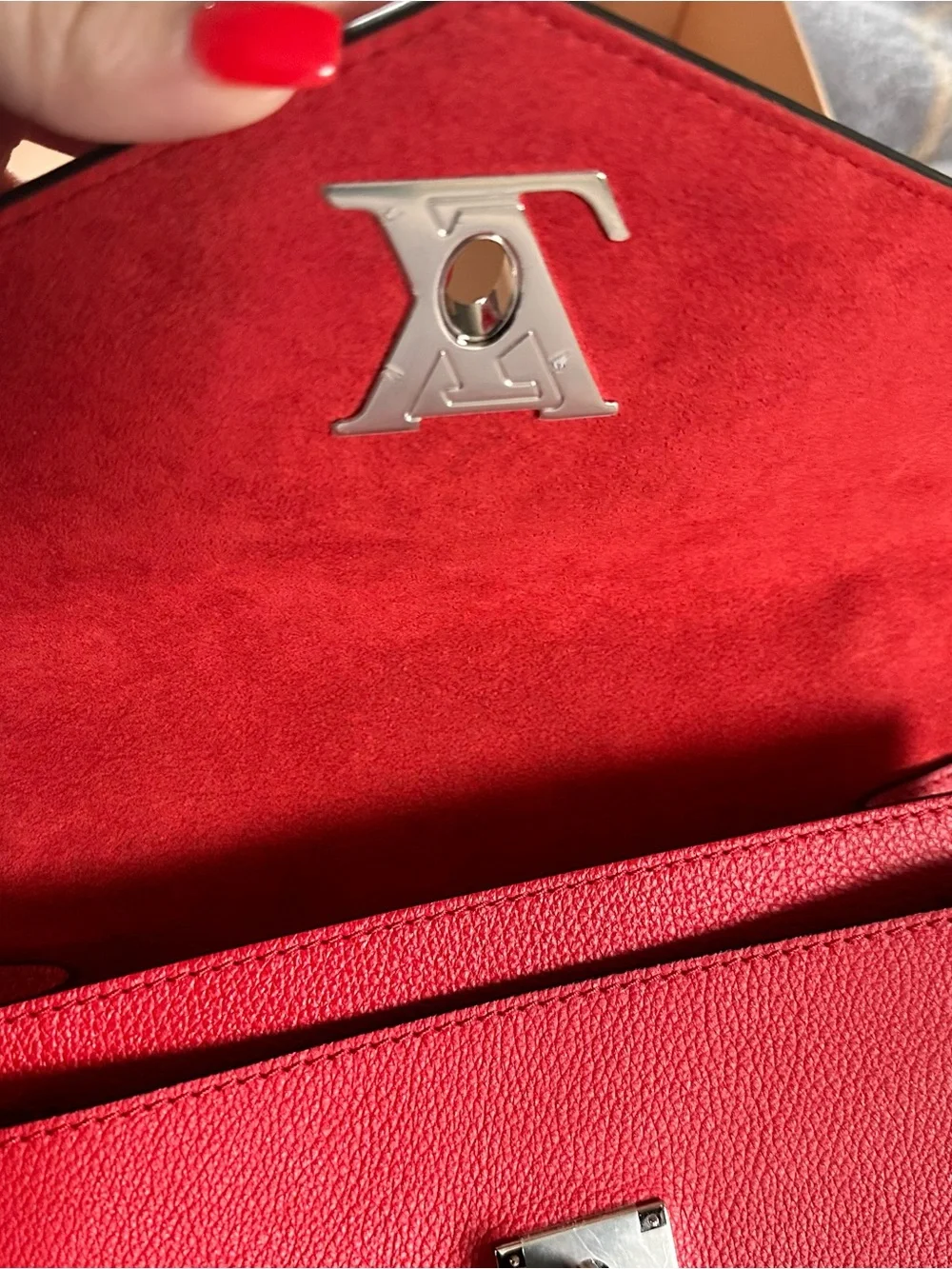 Louis Vuitton Mylockme BB in color RUBY